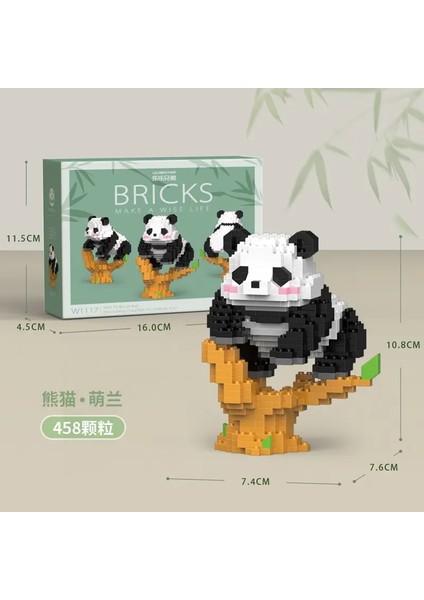 Yaratıcı Dıy Ipable Hayvan Sevimli Mini Çin Tarzı Hayvan Panda Bina Blon Eğitim Çocuk Oyuncakları Çocuklar Için Model Tuğlalar Renk: W1117 Nobox (Yurt Dışından)
