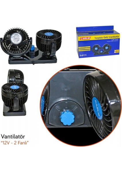 Vantilatör 12V Torpido Üstü Iki Fan Ayarlı BR6400607