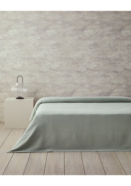 Plain Pamuklu Çift Kişilik Pike 200X220 cm Yeşil