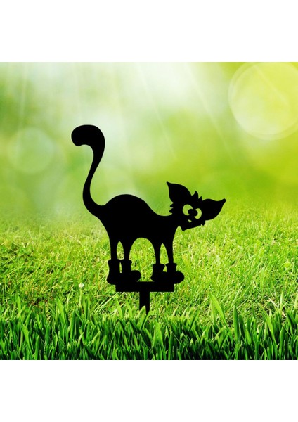 Bahçe Kazığı Demir Metal Kedi Bahçe Süsü