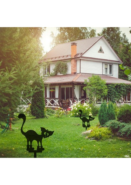 Bahçe Kazığı Demir Metal Kedi Bahçe Süsü