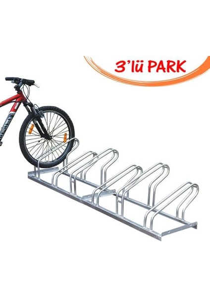 Bisiklet Park Yeri Bisiklet Park Demiri 3'lü Gri Renk 40X100 cm