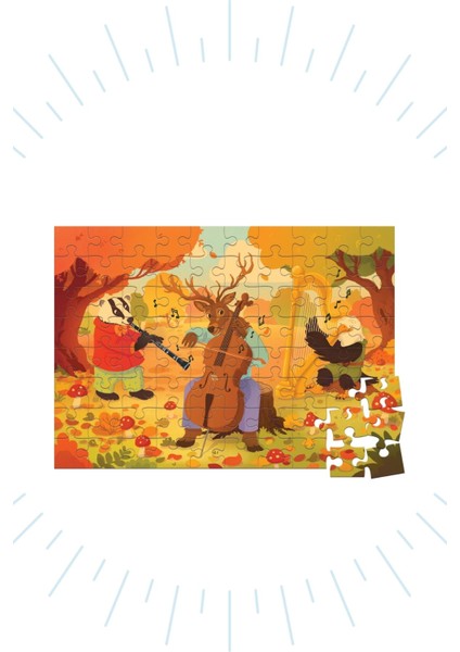 80-96-96 Parça Puzzle 3'lü Set Su Altı - Çufçuf Tren – Inşaat