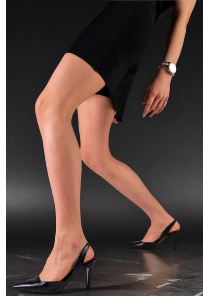 Kadın Elegant Ayakkabı Lastikli Ince Topuklu Ayakkabı Stiletto Özel Tasarım Abiye Ayakkabı