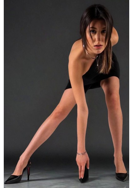 Kadın Elegant Ayakkabı Lastikli Ince Topuklu Ayakkabı Stiletto Özel Tasarım Abiye Ayakkabı