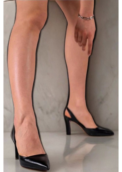 Kadın Elegant Ayakkabı Lastikli Ince Topuklu Ayakkabı Stiletto Özel Tasarım Abiye Ayakkabı