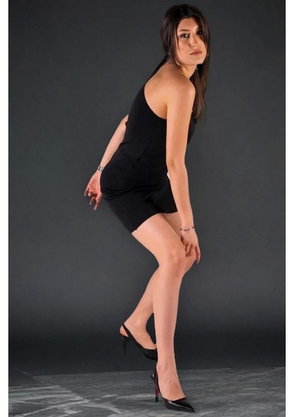 Kadın Elegant Ayakkabı Lastikli Ince Topuklu Ayakkabı Stiletto Özel Tasarım Abiye Ayakkabı