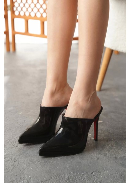 Kadın Elegant Ayakkabı Kısa Platform Ince Topuklu Terlik Özel Tasarım Abiye Ayakkabı