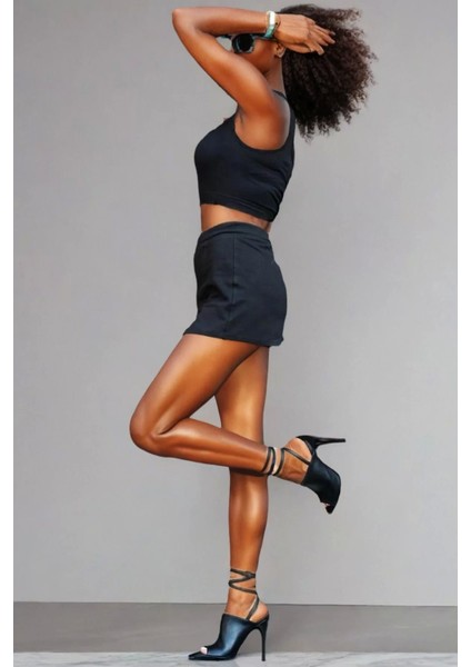 Kadın Bilekten Bağlamalı Topuklu Ayakkabı Derin Yaka Sivri Açık Burun Sandalet fiyatları