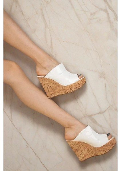 Kadın Elegant Ayakkabı Mantar Dolgu Topuk Terlik Özel Tasarım Abiye Ayakkabı modelleri