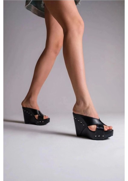 Kadın Elegant Ayakkabı Dolgu Topuklu Terlik Özel Tasarım Abiye Ayakkabı modelleri