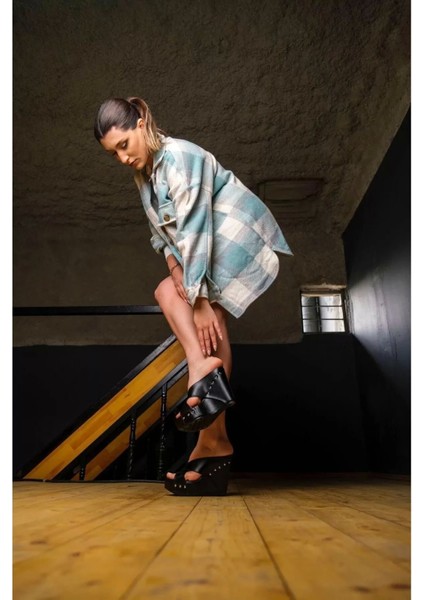 Kadın Elegant Ayakkabı Dolgu Topuklu Terlik Özel Tasarım Abiye Ayakkabı indirimleri