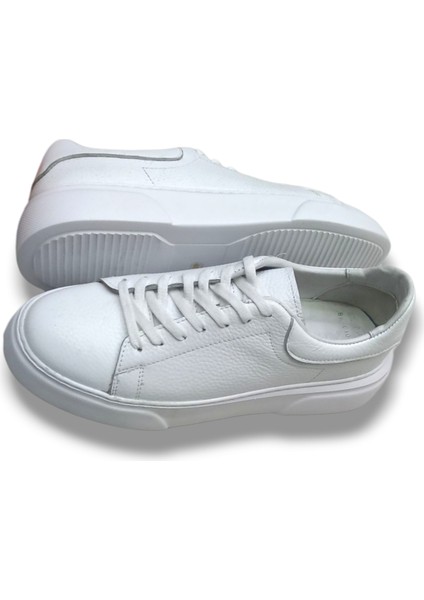 GR0308 Hakiki Özel Yapım Floter Deri Yüksek Eva Taban Beyaz Sneakers Erkek Ayakkabı indirimleri