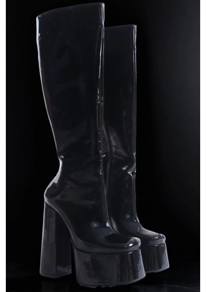 Kadın Elegant Ayakkabı Diz Altı Yüksek Topuk Platform Çizme Özel Tasarım Abiye Ayakkabı fiyatları