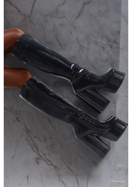 Kadın Elegant Ayakkabı Diz Altı Yüksek Topuk Platform Çizme Özel Tasarım Abiye Ayakkabı modelleri