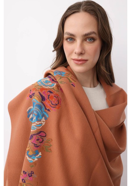Kadın Gül Desenli Büyük Triko Şal A.tarçın fırsatları