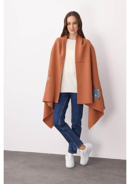 Kadın Gül Desenli Büyük Triko Şal A.tarçın indirimleri