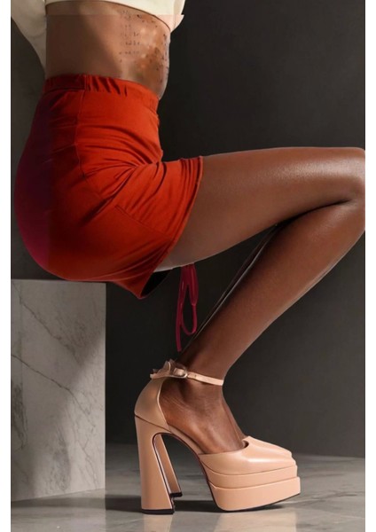 Kadın Elegant Ayakkabı Çift Platform Topuklu Ayakkabı Özel Tasarım Abiye Ayakkabı indirimleri