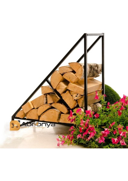 Soba Yanına Odunluk Odun Kovası Metal Odunluk Şömine Yanına Odunluk