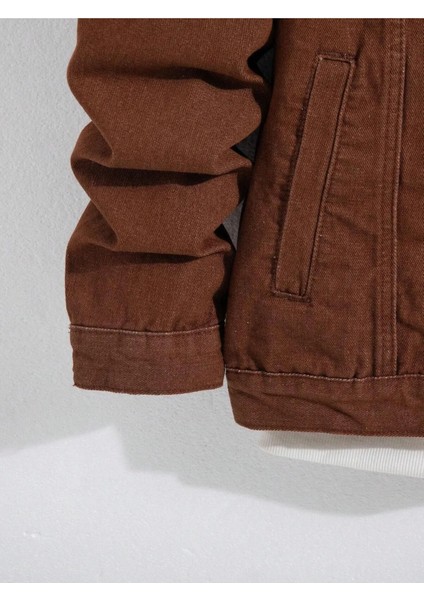 Erkek Jean Denim Standart Kalıp Cepli Düğmeli Kot Ceket