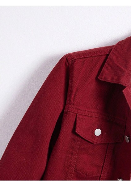 Erkek Jean Denim Standart Kalıp Cepli Düğmeli Kot Ceket