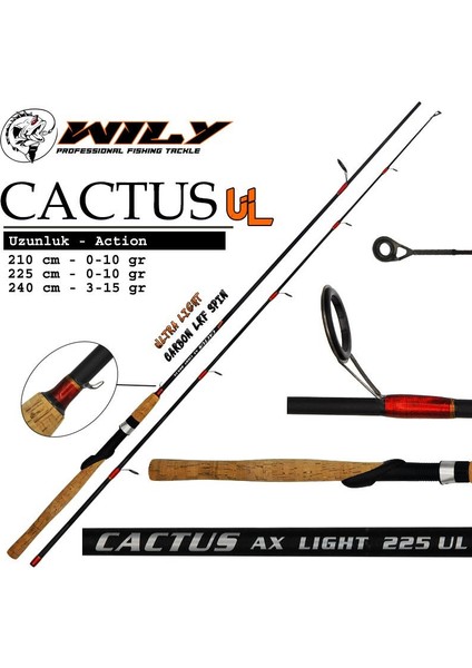 Cactus 240 cm Lrf Kamış 3 - 15 gr