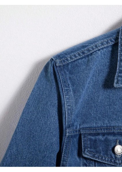 Erkek Jean Denim Standart Kalıp Cepli Düğmeli Kot Ceket fırsatları