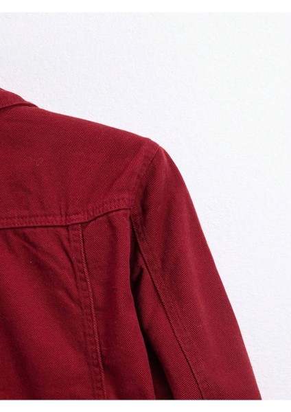 Erkek Jean Denim Standart Kalıp Cepli Düğmeli Kot Ceket
