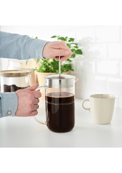 French Press Çay Kahve Demleme Paslanmaz Çelik & Cam & Bambu 1 Litre fiyatları