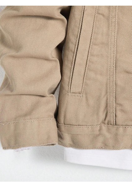 Erkek Jean Denim Standart Kalıp Cepli Düğmeli Kot Ceket