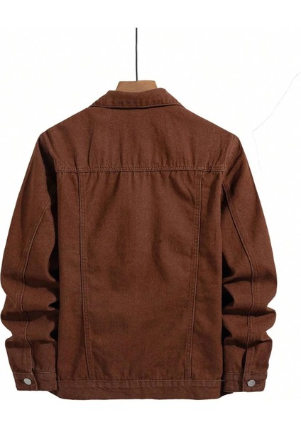 Erkek Jean Denim Standart Kalıp Cepli Düğmeli Kot Ceket fiyatları