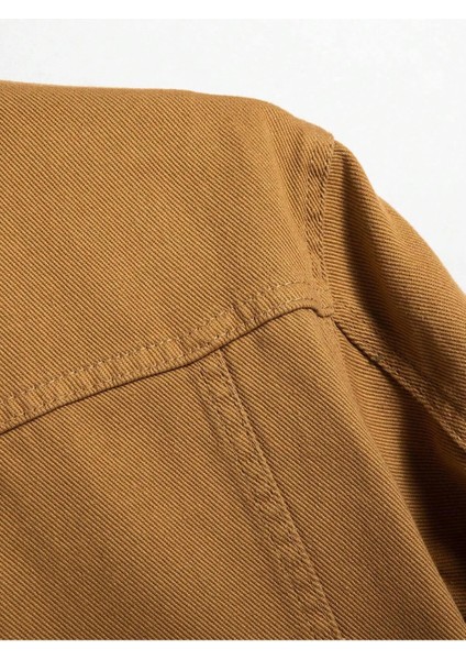 Erkek Jean Denim Standart Kalıp Cepli Düğmeli Kot Ceket