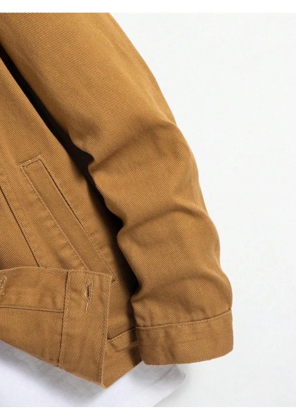 Erkek Jean Denim Standart Kalıp Cepli Düğmeli Kot Ceket