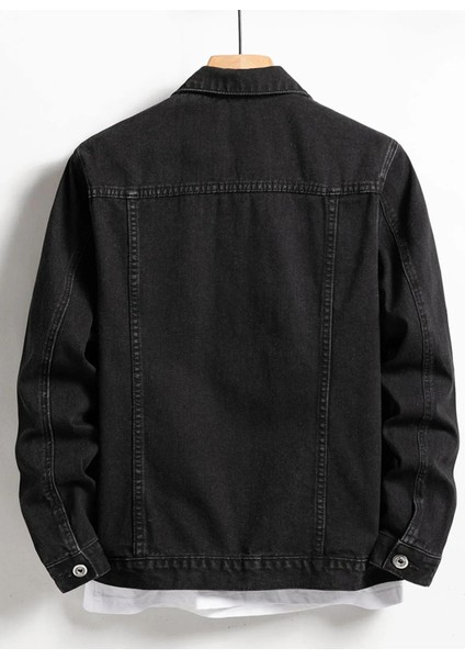 Erkek Jean Denim Standart Kalıp Cepli Düğmeli Kot Ceket fiyatları