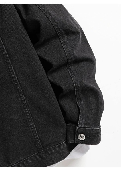 Erkek Jean Denim Standart Kalıp Cepli Düğmeli Kot Ceket modelleri