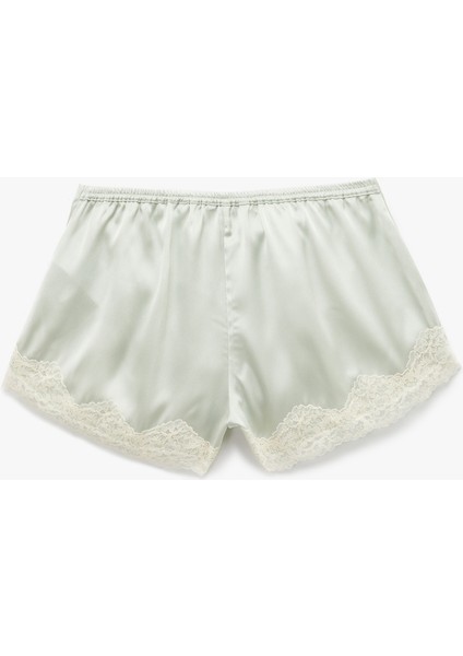 Oversize Dantel Detaylı Saten Şort Pijama Altı fiyatları