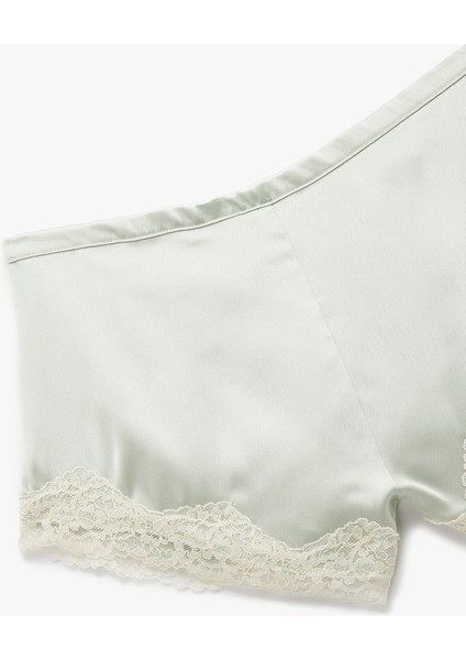 Oversize Dantel Detaylı Saten Şort Pijama Altı modelleri