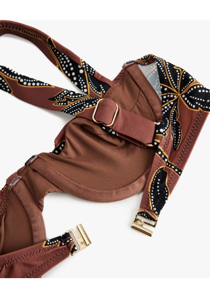 Astarlı Çiçek Desenli Balenli Bikini Üstü modelleri