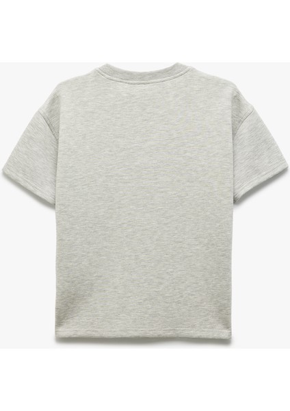 Viskon Karışımlı Bisiklet Yaka Basic Kısa Kollu Oversize Sweatshirt