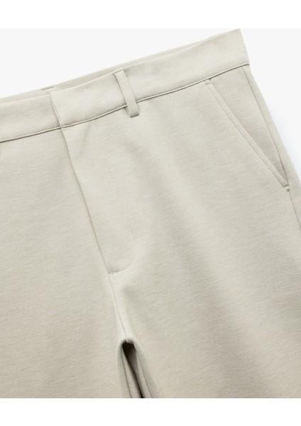 Viskon Karışımlı Pike Kumaş Katlamalı Paça Slim Fit Chino Pantolon modelleri