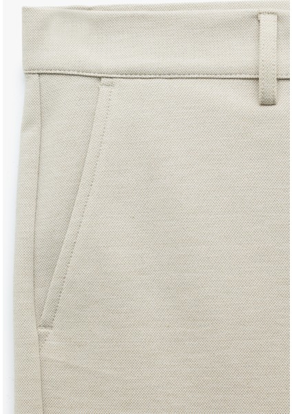 Viskon Karışımlı Pike Kumaş Katlamalı Paça Slim Fit Chino Pantolon fırsatları