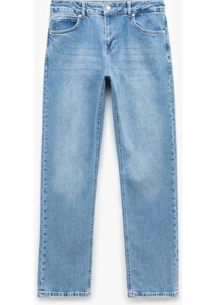 Normal Bel Pamuklu Straight Fit Jean Pantolon - Mark Jean