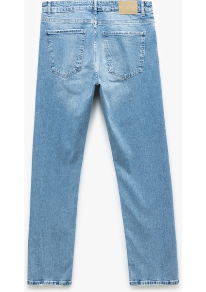 Normal Bel Pamuklu Straight Fit Jean Pantolon - Mark Jean