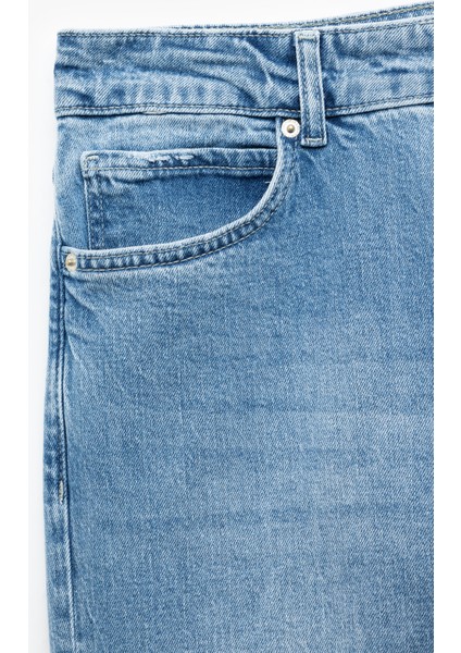 Normal Bel Pamuklu Straight Fit Jean Pantolon - Mark Jean