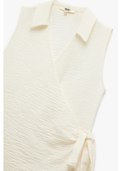 Kolsuz Yandan Bağlama Detaylı Kruvaze Gömlek indirimleri