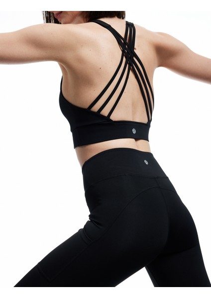 Dikiş Detaylı Slim Fit Spor Tayt