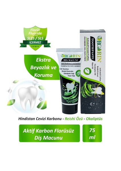 Aktif Karbonlu Florürsüz Diş Macunu 75 ml
