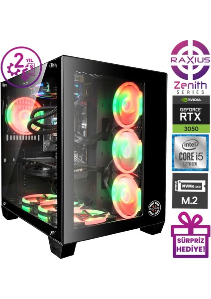 Zenith Z1 I5 30506G-124A005 I5-12400 32GB 1tbssd RTX3050 6 GB Freedos Gaming Masaüstü Bilgisayar