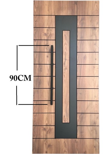 Çelik Kapı Çekme Kolu Tutma Kolu Kare Model Renk Siyah 90CM