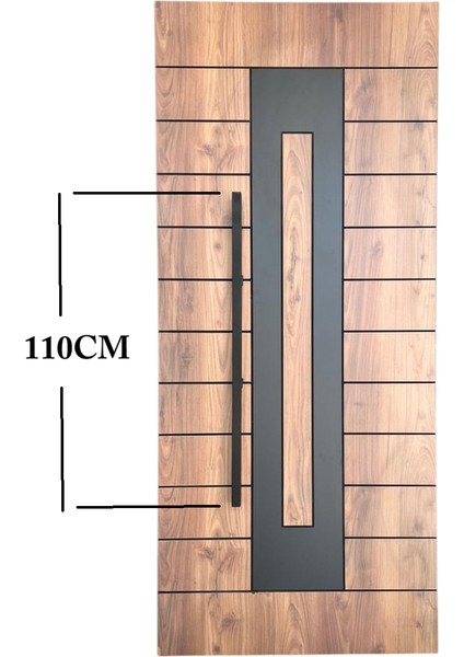 Çelik Kapı Çekme Kolu Tutma Kolu Kare Model Renk Siyah 110CM